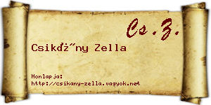 Csikány Zella névjegykártya